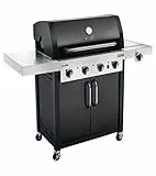 Char-Broil Professional Serie 4400 B - Griglia Barbecue a Gas con 4 Fuochi con Tecnologia TRU-Infrared e Fuoco Laterale, Finitura Nera