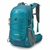 SKYSPER Zaino da Hiking 35L, Zaino Trekking Impermeabile con Copri pioggia Uomo e Donna Zaino Campeggio per Montagna Viaggio Trekking Escursione, Bogda35-ciano