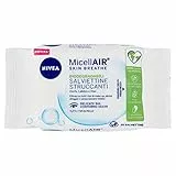 NIVEA MicellAir® Skin Breathe Salviettine Struccanti 1 x 25 pezzi, Salviette struccanti per tutti i tipi di make-up, Salviettine viso delicate in tessuto 100% naturale