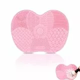 Tampone in Silicone per Pennelli per il Trucco, Spazzole per Cosmetici Tappetino per Pulizia, Strumento per la Pulizia dei Pennelli da Trucco, Detergente per Pennelli in Silicone, con Ventosa (Rosa)