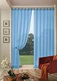 Home Collection Boucle Tenda, Poliestere, Azzurro, 140x290 cm
