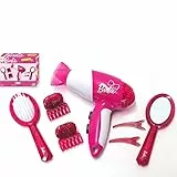 Theo Klein 5790 Barbie Hairdressing Set I Accessories in the Barbie look I Incl Children's Hairdryer with Cold Air Function I Toys for Children Aged 3 and over