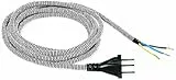 Electraline 48000 Prolunga per Ferro da Stiro, Lunghezza 2,8 m, 10 A 130V, Sezione Cavo 3x0.75 mm, Nero/Bianco