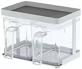YAMAZAKI 3341-P - Contenitori per dispensa domestica con scaffale, contenitore da cucina, in acciaio e plastica, per alimenti, in resina PS, colore: bianco