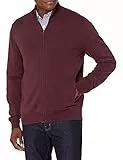 Amazon Essentials Maglione in Cotone con Cerniera Integrale Uomo, Bordeaux, M