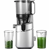 AMZCHEF Estrattore Automatico, Apertura 135MM e Capacità 1,8L Estrattore Frutta e Verdura Intera, 250W Estrattori di Succhi Professionale con Triplo Filtro - Argento