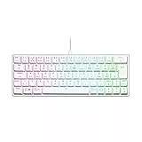 Cooler Master Tastiera da gioco cablata SK620 - Layout compatto al 60%, interruttori meccanici piatti, illuminazione RGB per chiave, controllo On-The-Fly -QWERTZ, tastiera DE, argento/bianco