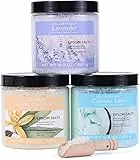 Spa Luxetique Set Sali da Bagno 3 Sali Marini con Oli Essenziali per Spa Profumato e Rillassante Set Regalo San Valentino per Alleviare Stress e Dolori Muscolari del Corpo e Piedi Anticellulite