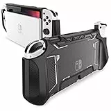 mumba Custodia Dockable per Nintendo Switch OLED 2021, [Blade Serie] Accessori Cover Protettiva Grip TPU Compatibile con Nintendo Switch OLED e Joy-Con Controller (Nero)
