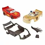 Disney Store set ufficiale Saetta McQueen in metallo pressofuso, Pixar Cars on the Road, auto da corsa a retrocarica - Per bambini dai 3 anni