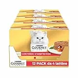Purina Gourmet Gold Cuore Morbido Umido Gatto con Manzo e Pollo, 48 Lattine da 85g