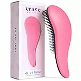 Crave Naturals Glide Thru Spazzola Districante per Bambini e Adulti Spazzola per Capelli Naturali, Ricci, Lisci, Bagnati o Asciutti, Districante e Spazzola Lisciante per Capelli- Rosa