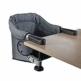Gancio su Sedia, Clip su Seggiolone, Sedile di Alimentazione Portatile Pieghevole per Riporre, Design ad Alto Carico, Attacco a Sedia da Tavolo Veloce (Grigio)