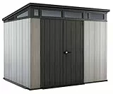 Keter 237828 Artisan - Capanno grande per esterni, 9 x 7 cm, colore: Grigio/Nero