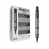 Pentel Pen N50 Marcatore Permanente Punta Conica Nero 12 Pezzi
