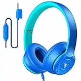 DOQAUS Cuffie per Bambini, Cuffie Bambini con 74/85/94dB Volume Limiter, Cuffie Over Ear per Bambini Pieghevoli con Microfono, Suono Stereo, Cuffie Filo per Travel/Tablet/Viaggi/PC/MP3