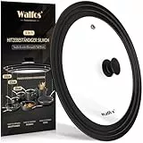 Walfos Coperchio Universale per Pentole – Vetro Temperato con Bordo in Silicone Resistente al Calore, Adatto a Pentole da 20 cm, 22 cm, 24 cm di Diametro