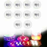MOVKZACV Sottobicchiere a LED con 3 modalità, 4 luci che cambiano colore illuminazione Flash Cup Mat forma rotonda per birra, vino, bottiglia di vetro, stuoie luminose per casa, feste, club, bar
