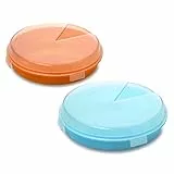 TATAY - Lotto di 2 Pratico Porta Torta / Frittata di 26 cm Diametro, en Colore in Turchese e Orange