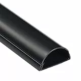 D-Line 1M5025B, Canalina Coprifili, Canalina Per Cavi, Passacavi Pavimento, Canale Battiscopa, Passacavi Muro - 50 x 25 mm - 1 m Lunghezza - Nero