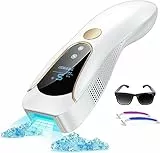 Epilatore Luce Pulsata IPL con Ghiaccio Funzioni 999,900 Flash e 9 Livelli di Energia - 3 Funzioni Avanzate HR/SC/RA Laser Peli Donna Uomo Perfetto per Viso, Schiena, Bikini, Ascelle
