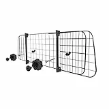 Nobleza-Barriera Protettiva per Auto per Cani,Separatore per Auto per Cani Universale Estensibile Barriera per Auto Barriera di Sicurezza a Griglia, 96-145x30cm in Acciaio