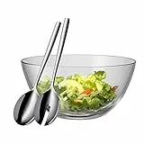 WMF Set di 3 insalatiere Taverno, posate da insalata in vetro, acciaio inossidabile Cromargan lucido, lavabile in lavastoviglie, diametro 25 cm