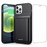 Feob Cover Batteria per iPhone 12/12Pro,【Aggiornata】10800mAh Cover Caricabatteria Ricaricabile Integrata Charger Case Battery Case per iPhone 12/12Pro [6.1''] Cover Power Bank Backup Charger Custodia
