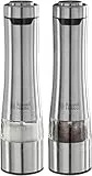 Russell Hobbs Macina Pepe, macina sale e pepe elettrico, ceramica, Macina da fino a grossolano, Illuminazione LED alla base, 2 coperchi, A batteria, Classic 23460-56