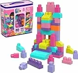 Mega Bloks Mattoncini Big Building Bag Sacca Ecologica Blocchi da Costruzione, Giocattolo per Bambini 1+ Anni, Multicolore, 80 Pezzi, DCH62