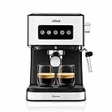 Ufesa Monza Macchina Caffè macinato e Cialde Monodose ESE, Pressione 20 BAR, Pannello Digitale Tattile, Vaporiera Regolabile, Serbatoio 1,5 L, Funzione Scaldatazze, 1050 W