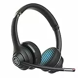 JLab Go Work Cuffie con Microfono senza Filo per PC - Cuffie PC Senza Fili con 45 ore di Riproduzione, Wireless Headset Bluetooth Headphones, Connessione simultanea a Computer e Telefono Cellulare