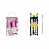 Bic Pink Amp; Purple Set, 1 Astuccio, 2 Penne A Sfera/1 Penna Correttore Gel/1 Matita Grafite Con Gomma & 9351061, 2 Christal Shine Silver/Gold (Nero/Blu) 2 Colours Shine Silver/Gold