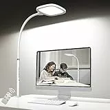 Lampada da tavolo, bravzurg 20W Lampade da scrivania a led con telecomando, alta luminosità, ampia area di illuminazione, rotazione a 360°, luce scrivania per monitor pc / ufficio / studiare –Bianco