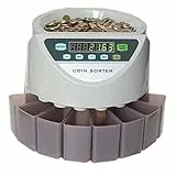 takestop® CONTAMONETE Conta SEPARA Monete Euro ELETTRONICO Professionale Soldi Automatico Display LCD Digitale 8 CASSETTI