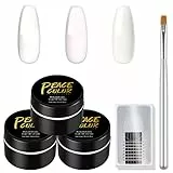 PEACECOLOR U V Ricostruzione Unghia Gel 3pz Bianco Rosa Trasparente Soak off U V Costruttore Gel 20 pz Unghia Forme e Unghia Pennello per Unghie Builder