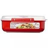 Sistema 1114 Microwave Contenitore, Polipropilene, Rettangolare, 1.25 lt, Rosso, 1.25L