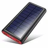 Powerbank Solare 26800mAh,VOOE【2020 Chip intelligente】Caricabatterie Solare Portatile Caricatore Solare Impermeabile Batteria Esterna 2 Porte 3.1A Ricarica Rapida per Cellulare iPad Tablets