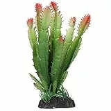 Fdit Piante di rettili Terrario Decor Plastica Cactus Pianta per Lucertola Geco Barbuto Drago Habitat Serbatoio di Pesce Deserto Rettile Decorazione