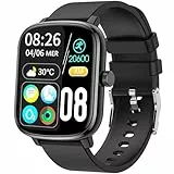Popglory Smartwatch, 1,69'' Orolorio Uomo Donna, Avviso Chiamata/Whatsapp Fitness Tracker, 24H Frequenza Cardiaca/SpO2/Pressione Sanguigna/Sonno Monitor, 100+ Sportive, Regalo per Android/iOS