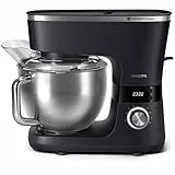 Philips Domestic Appliances 7000 Series Impastatrice Planetaria, 1000W, 5.5L, ProKnead Technology, 8 velocità, Schermo LED, Applicazione con Ricette NutriU, (HR7962/01)