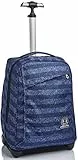 Invicta Trolley Invicta, Stripes, Blu, 2 in 1 con Spallacci Per Uso Zaino
