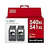 LxTek Cartucce d'inchiostro rigenerate PG-540XL CL-541XL ad alta resa, per Canon 540XL 541XL, compatibili con Pixma MX475 MX525 MG3650 MG3600 MG3250 MG2150 MG3100 MG3200 MG3550 MG4100 (colore nero,