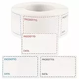 FLOFIA 500pz Etichette Congelatore a Rotolo 3X5cm Etichette Adesive per Congelatore Rimovibili con Scheda Data Prodotto Etichette Adesive per Alimenti Congelatore Frigorifero Cucina (un Rotolo)