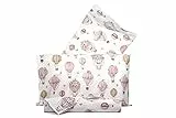 Smart Deco Home Set copripiumino federe letto parure copripiumino stampa fantasia 100% cotone Made in Italy MATRIMONIALE MONGOLFIERE ROSA