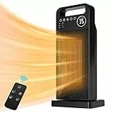 Czoele Termoventilatore 2000W, ECO Stufetta Elettrica basso consumo PTC Protezione Contro il Surriscaldamento e l'inclinazione Termoventilatore Stufa Elettrica Basso Consumo con timer Oscillante a 60°