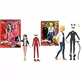 Bandai - Miraculous Ladybug - Bambola con i suoi due abiti - Ladybug e Marinette & Miraculous Ladybug - Bambola - Chat Noir e Adrien - Bambola articolata da 26 cm