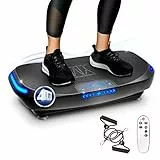 YM PEDANA Vibrante Dimagrante 4D, Basculante TONIFICANTE E RASSODANTE, INTENSITA’ Regolabile, PROGRAMMI + Auto, Display Touch, Elastici Fitness + Telecomando Inclusi, 2 Motori da 500W + 300W (Nero)