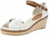 Tommy Hilfiger Espadrillas Wedge Donna Iconic Elba Sandal Tacco a Zeppa, Bianco (Ecru), 41 EU