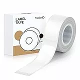 Makeid Nastro per etichette compatibile con Makeid 12mm x 35mm Autoadesivo resistente al calore in sostituzione di Makeid L1 / Q1 / E1 Lacuna bianca